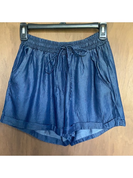 Love University Pants - short tencel pull on elastic waist short with pockets casual size M